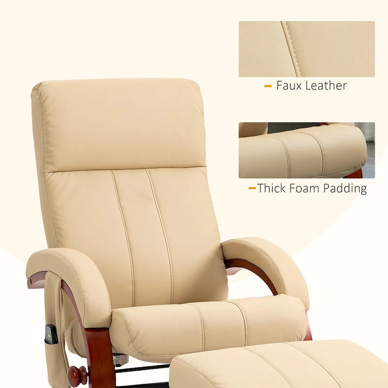 Modern 26 High Back Swivel Recliner Chair with Remote Control