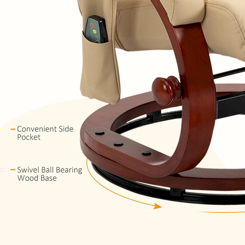 Modern 26 High Back Swivel Recliner Chair with Remote Control