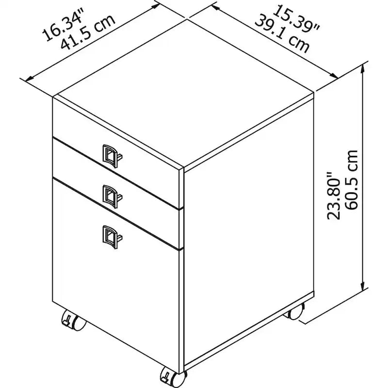 3 Drawer Mobile File Cabinet