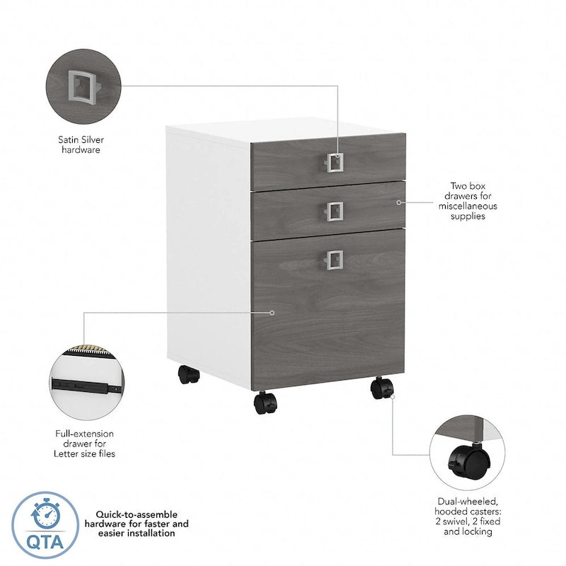 3 Drawer Mobile File Cabinet