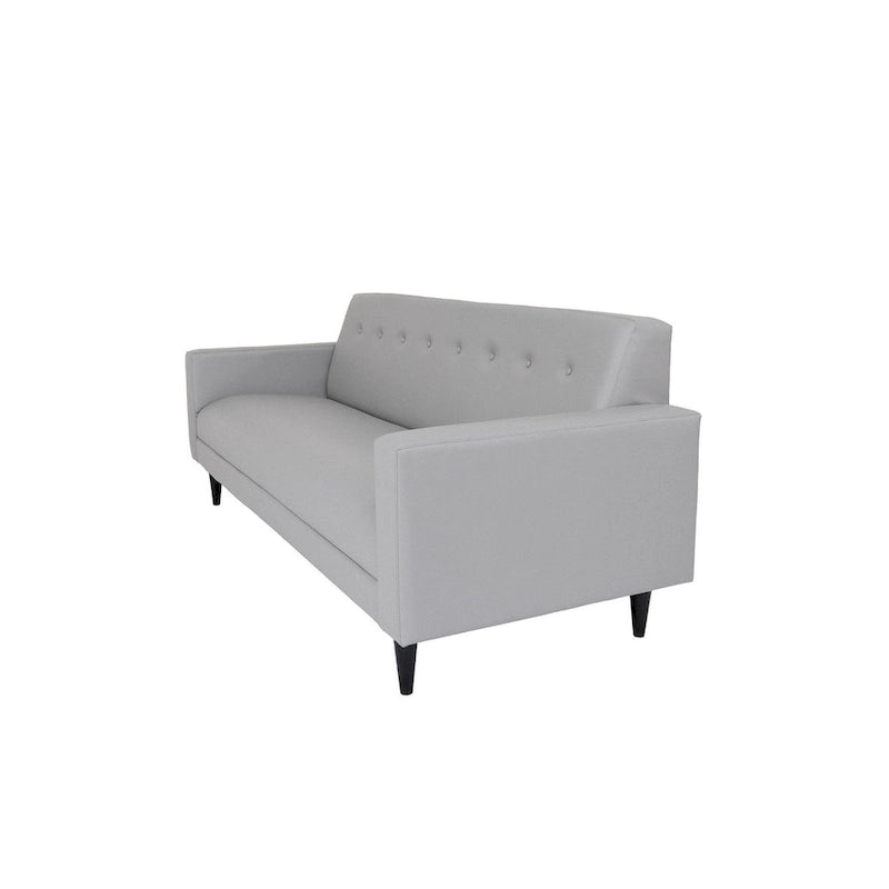 Mid Century Modern 3 Seater Sofa Faux Leather Solid Wood Frame Upholstered