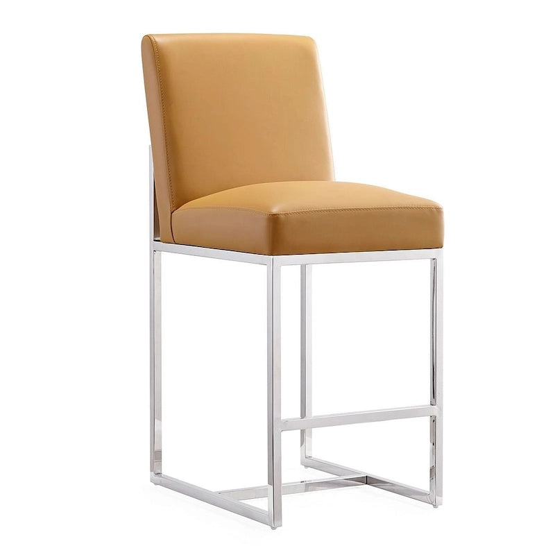 37.2 in. Chrome Stainless Steel Counter Height Bar Stool