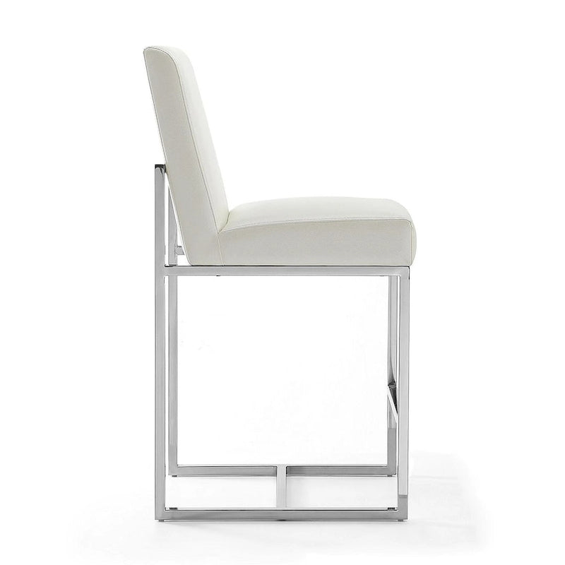 37.2 in. Chrome Stainless Steel Counter Height Bar Stool