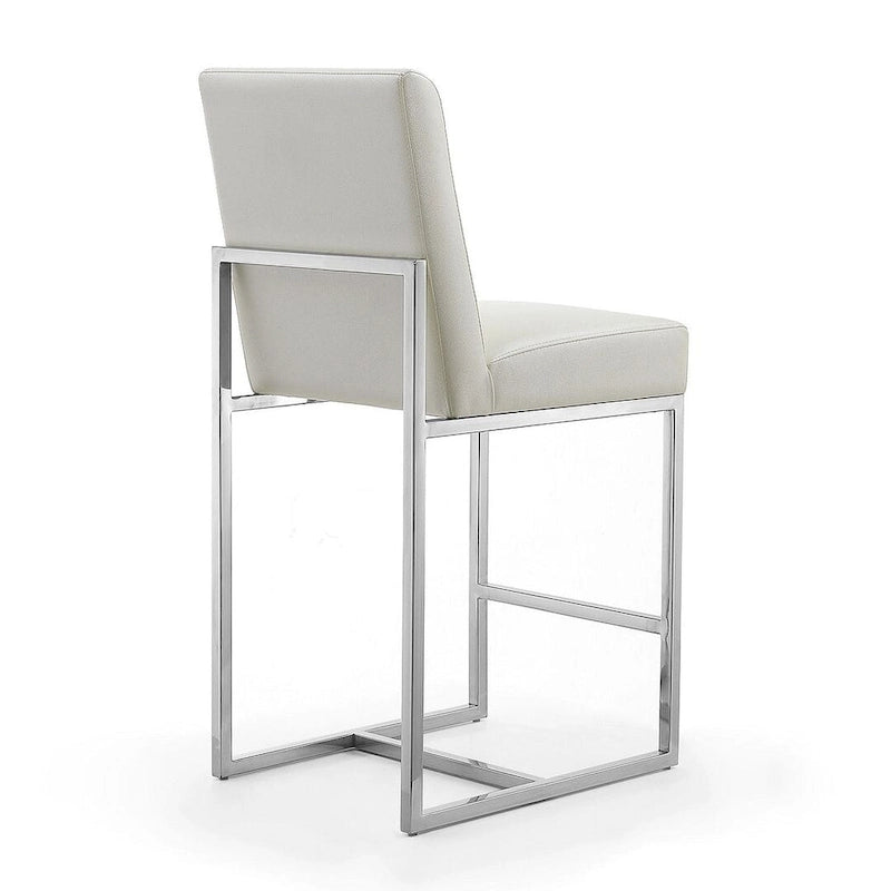 37.2 in. Chrome Stainless Steel Counter Height Bar Stool
