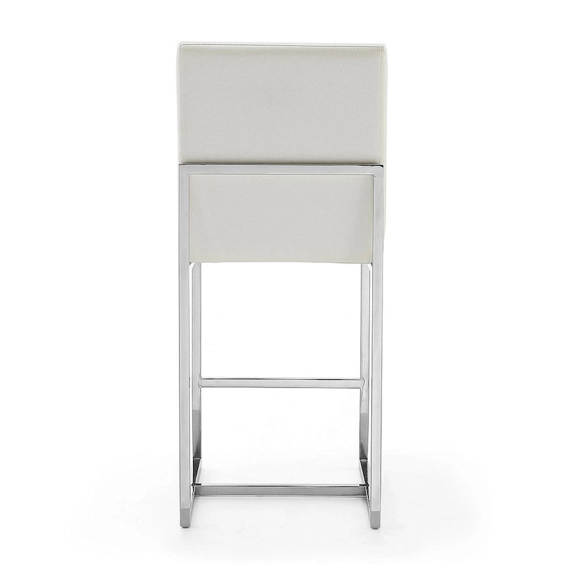 37.2 in. Chrome Stainless Steel Counter Height Bar Stool