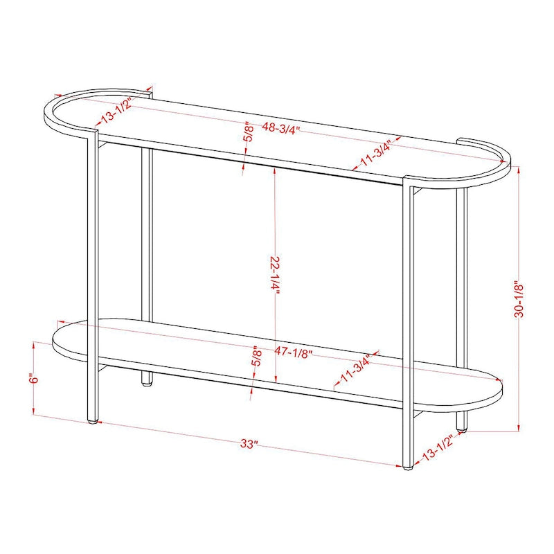 Urban Light Grey 49-inch Steel 1-Shelf Sofa Table
