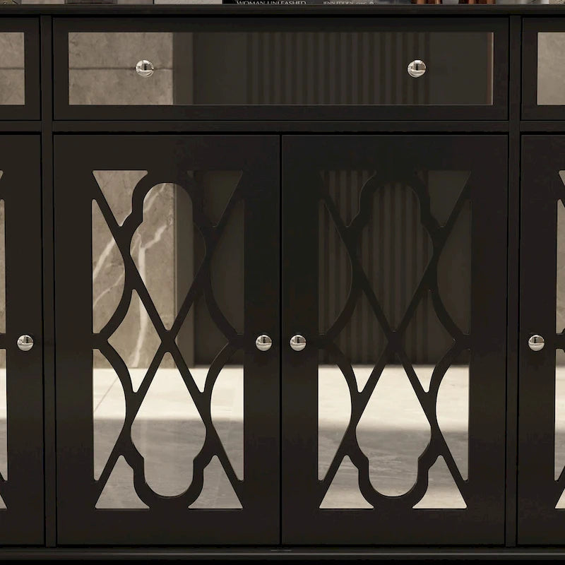 55.1 Accent Storage Cabinet Mirror Sideboard Buffet Cabinet