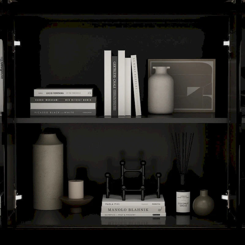 55.1 Accent Storage Cabinet Mirror Sideboard Buffet Cabinet