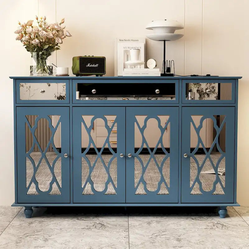 55.1 Accent Storage Cabinet Mirror Sideboard Buffet Cabinet