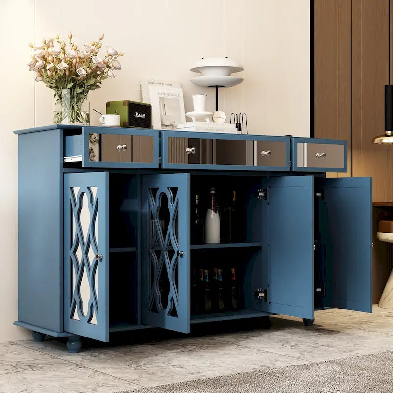 55.1 Accent Storage Cabinet Mirror Sideboard Buffet Cabinet