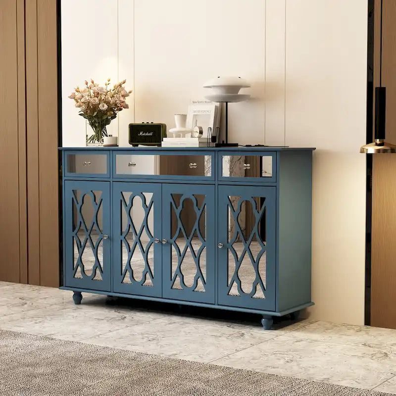55.1 Accent Storage Cabinet Mirror Sideboard Buffet Cabinet