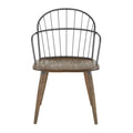 Industrial Chair in Dark Walnut Wood and Black Metal