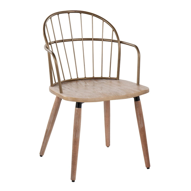 Industrial Chair in Dark Walnut Wood and Black Metal