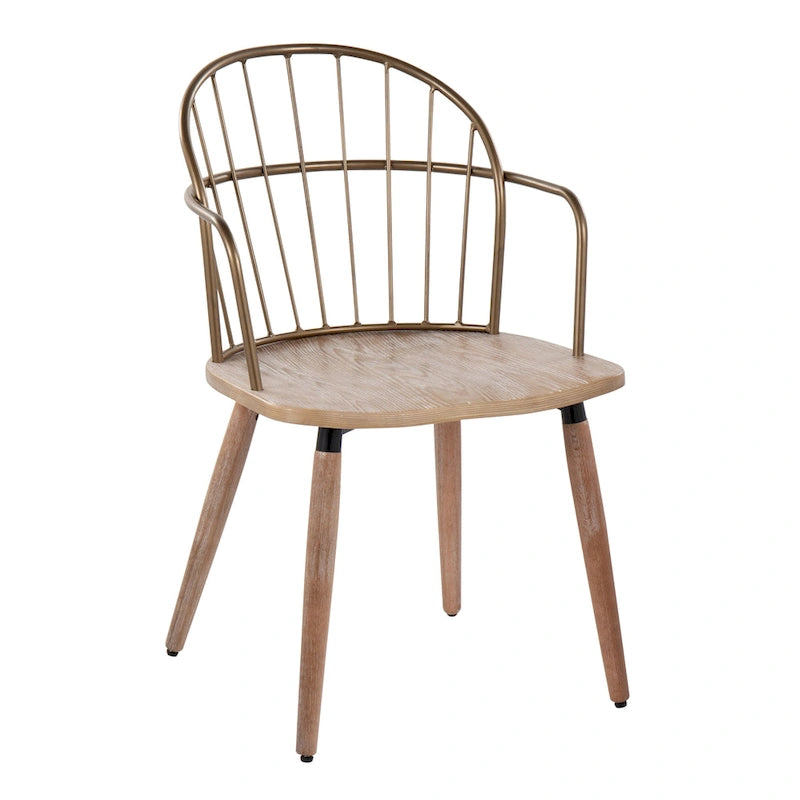 Industrial Chair in Dark Walnut Wood and Black Metal