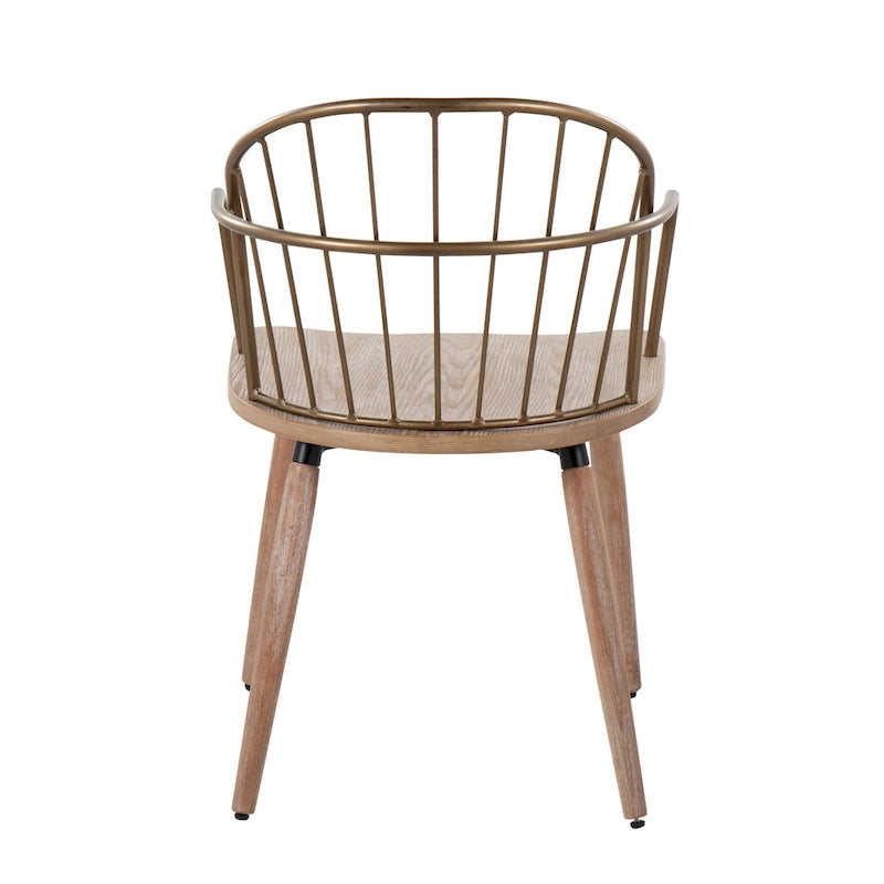 Industrial Chair in Dark Walnut Wood and Black Metal