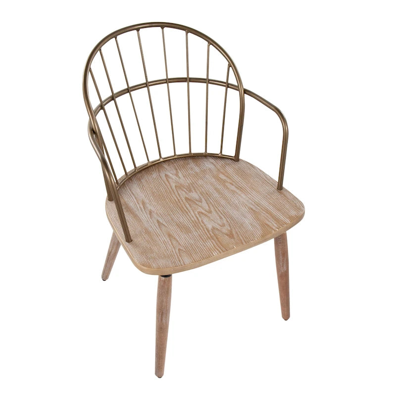 Industrial Chair in Dark Walnut Wood and Black Metal