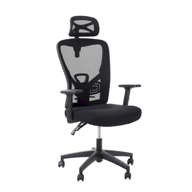 High Back Mesh Office Chair Adjustable Headrest, Armrest, Rolling Swivel Reclining Chair