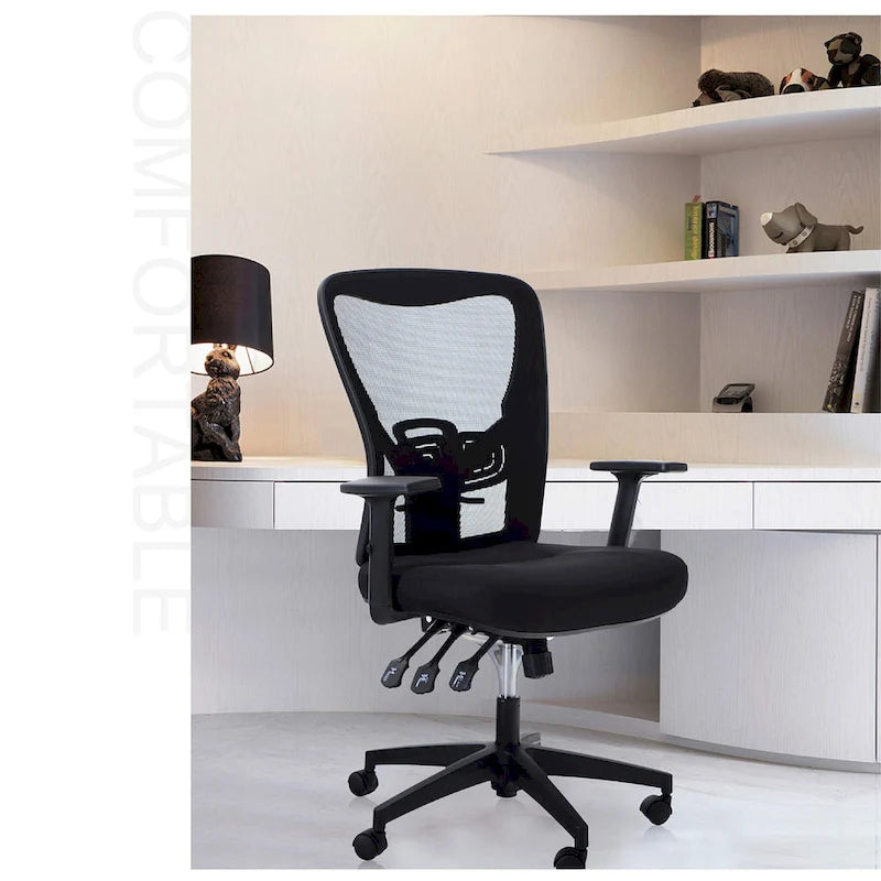 High Back Mesh Office Chair Adjustable Headrest, Armrest, Rolling Swivel Reclining Chair