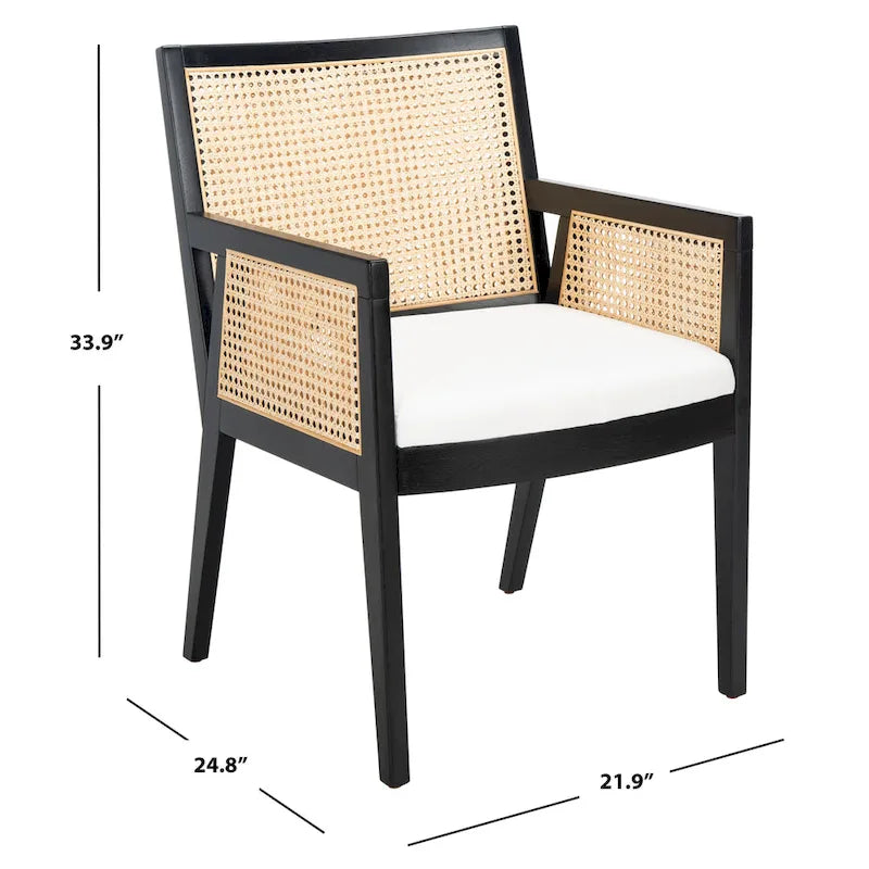 Rattan Dining Chair - 21.9 W x 24.8 L x 33.9 H - 22Wx25Dx34H