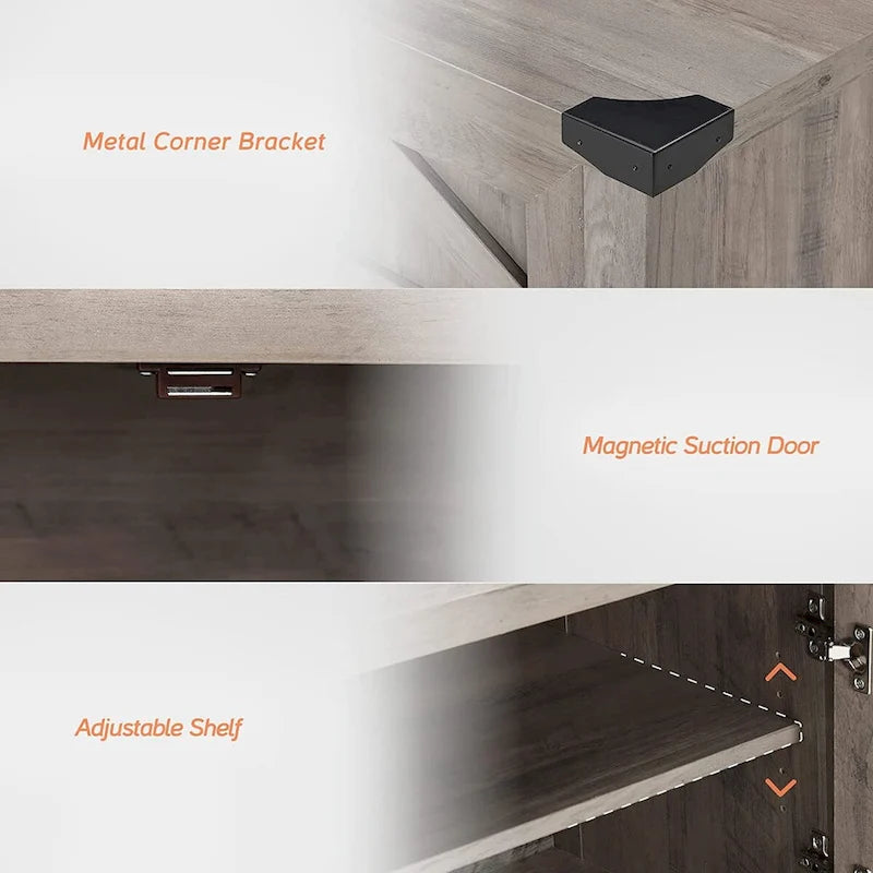 Modern Farmhouse Buffet Cabinet,Wood Sideboard for Living Room