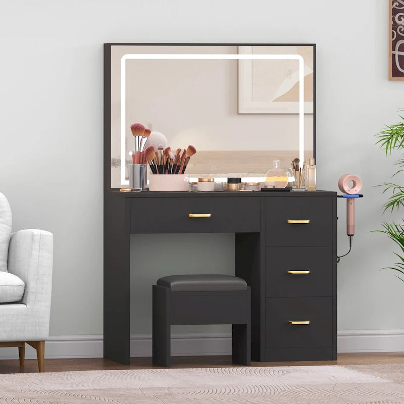 35.4 Vanity Built-In Outlets with Lighted Mirror - 53.5 H X 35.4 W X 15.7 D
