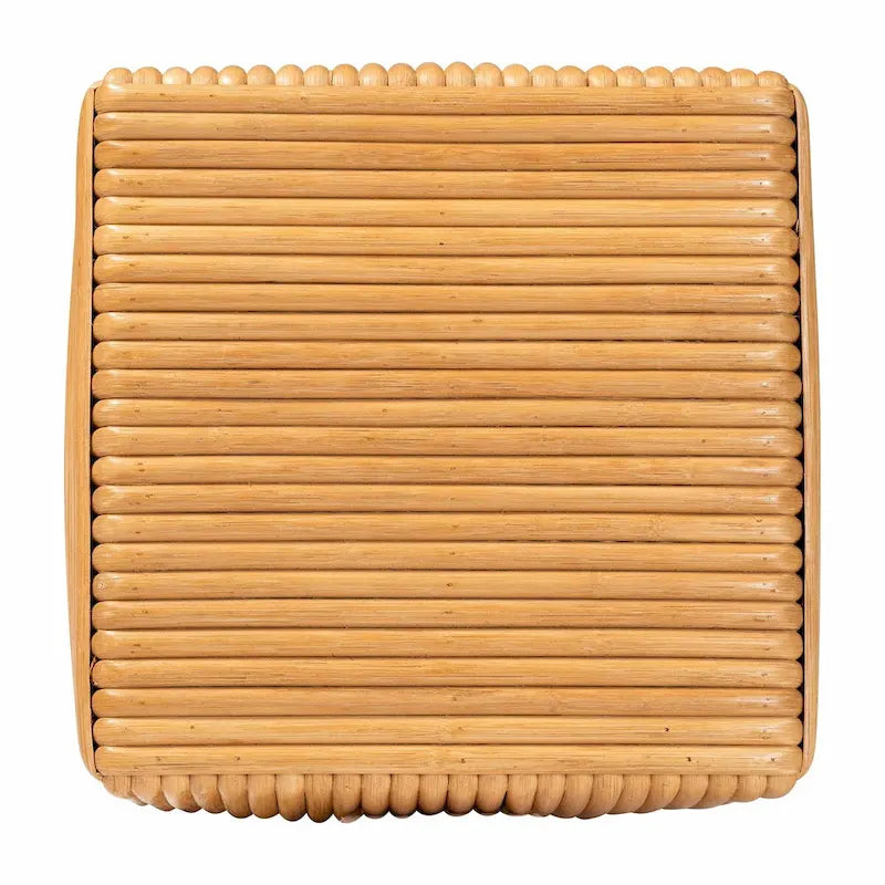 Karina Bohemian Light Honey Rattan Footstool