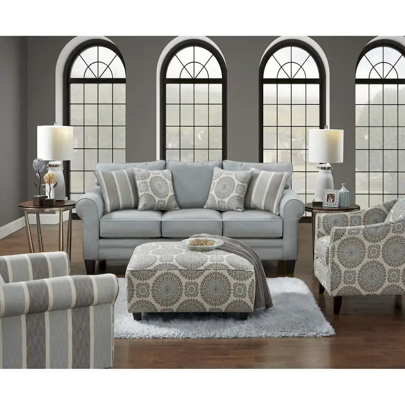 Brianne Twilight Grey Rayon Accent Chair