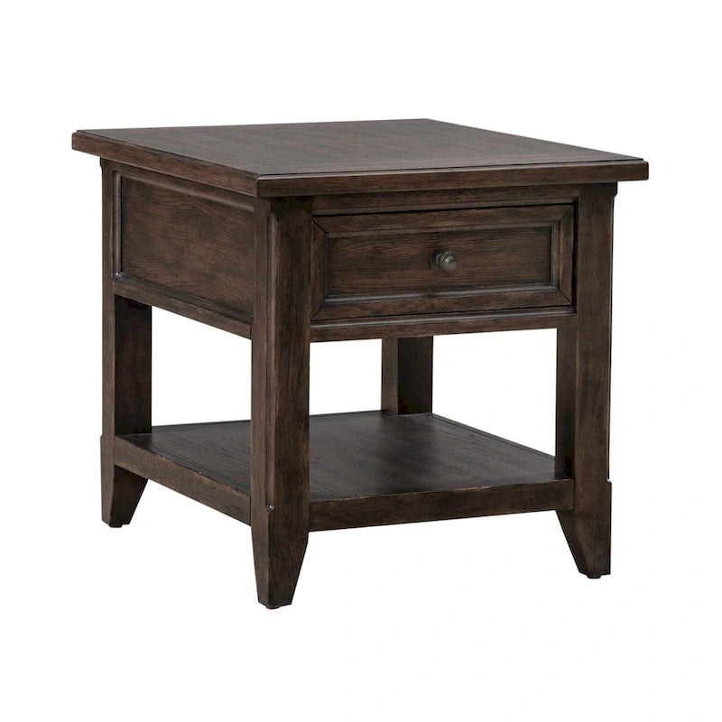 Saddle Brown Rectangular End Table