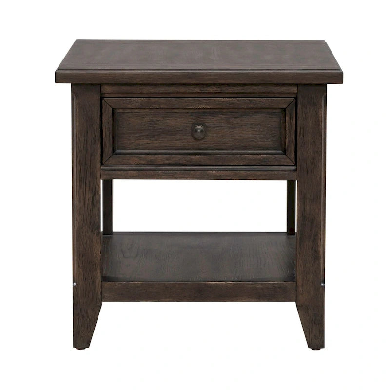 Saddle Brown Rectangular End Table