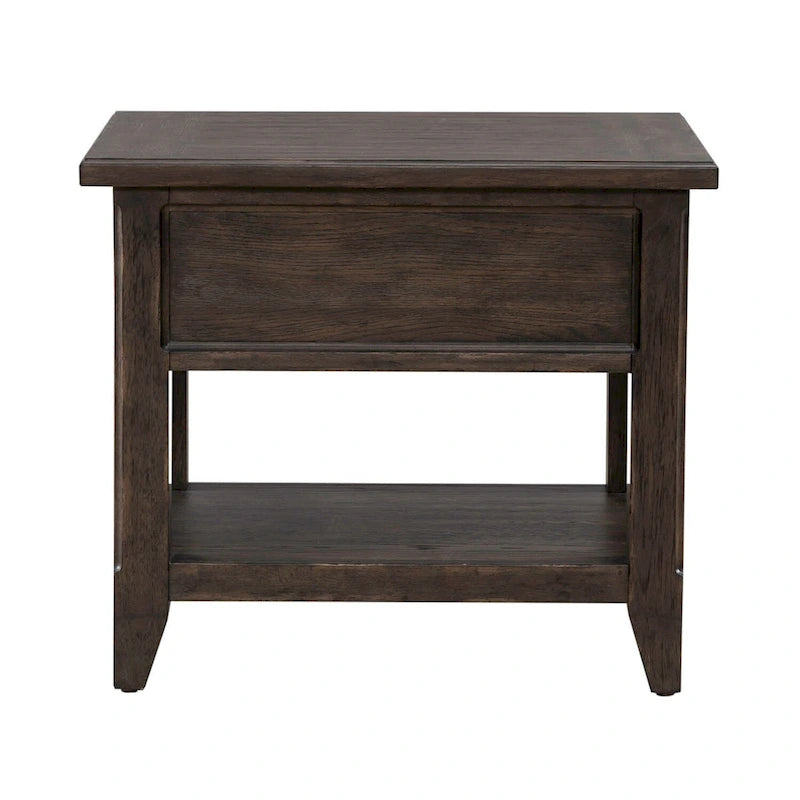 Saddle Brown Rectangular End Table