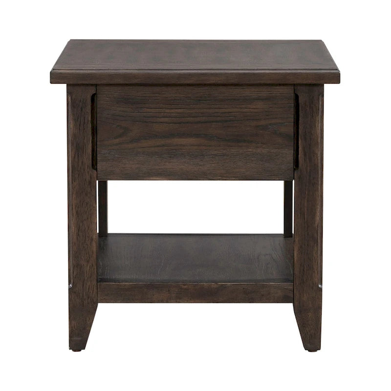 Saddle Brown Rectangular End Table
