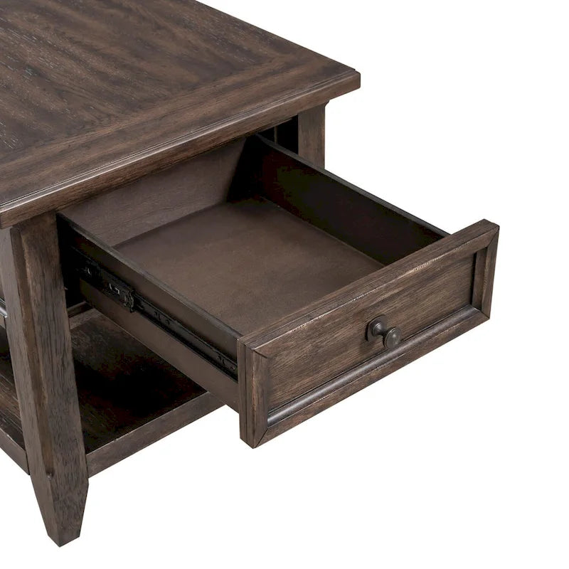Saddle Brown Rectangular End Table