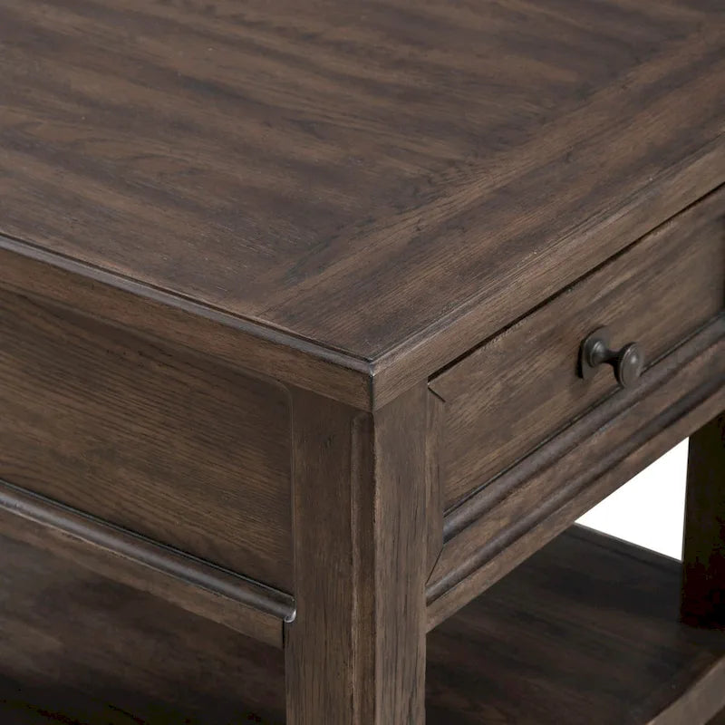 Saddle Brown Rectangular End Table