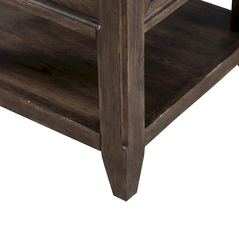 Saddle Brown Rectangular End Table