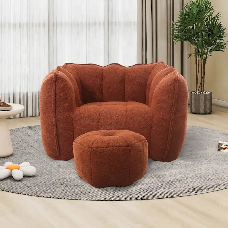 Lazy Bean Bag Couch Chairs for Adults with Ottoman