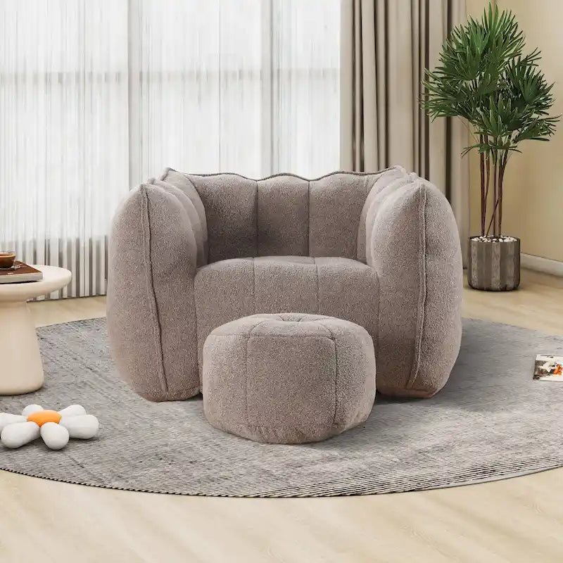 Lazy Bean Bag Couch Chairs for Adults with Ottoman