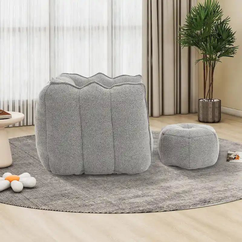 Lazy Bean Bag Couch Chairs for Adults with Ottoman