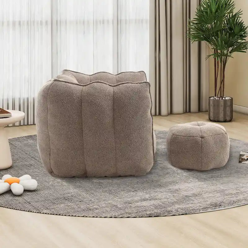 Lazy Bean Bag Couch Chairs for Adults with Ottoman