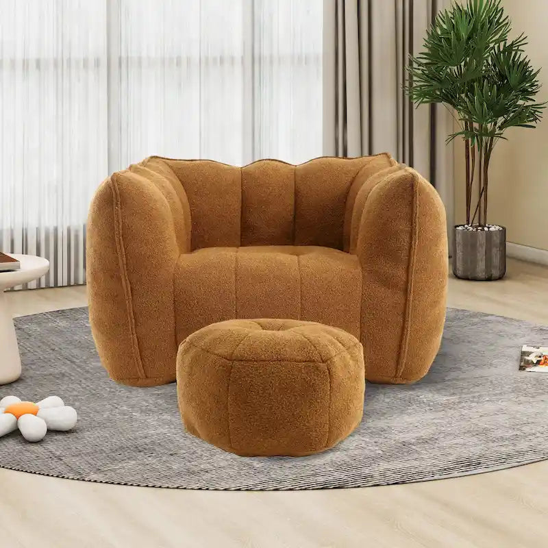 Lazy Bean Bag Couch Chairs for Adults with Ottoman