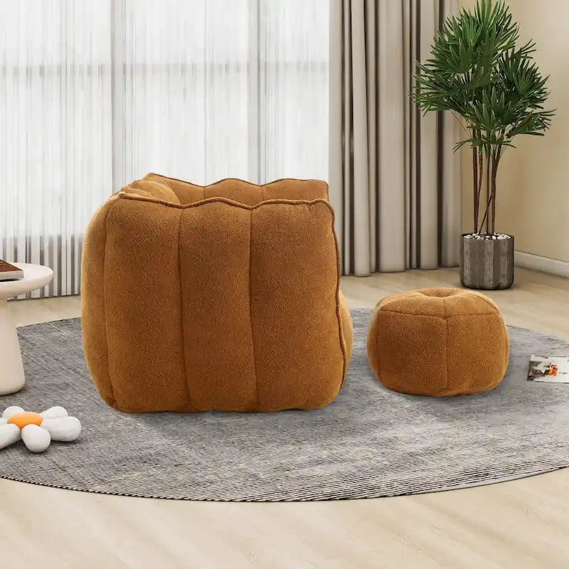 Lazy Bean Bag Couch Chairs for Adults with Ottoman