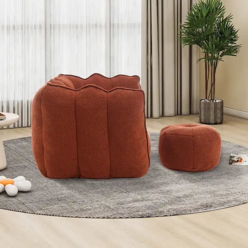 Lazy Bean Bag Couch Chairs for Adults with Ottoman