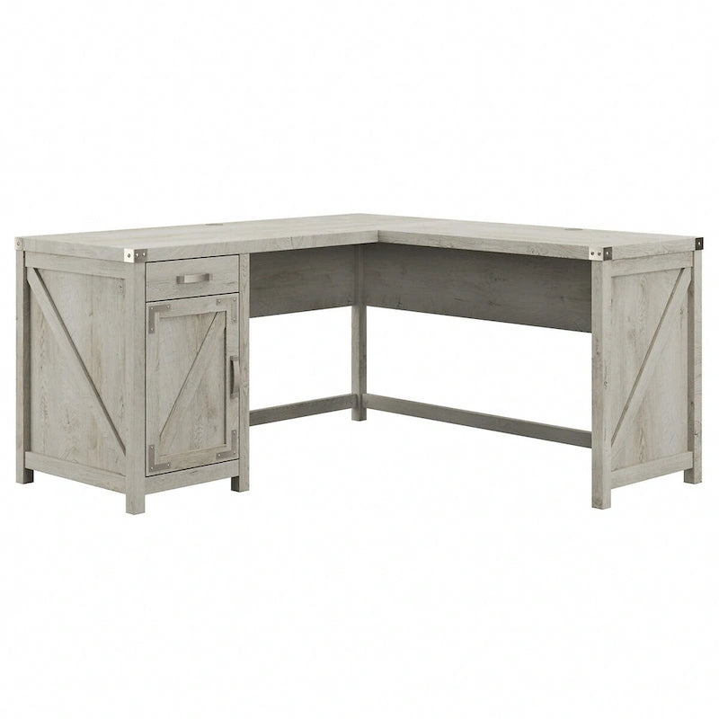 60W L Shaped Desk with Storage Cabinet
