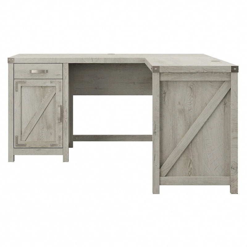 60W L Shaped Desk with Storage Cabinet