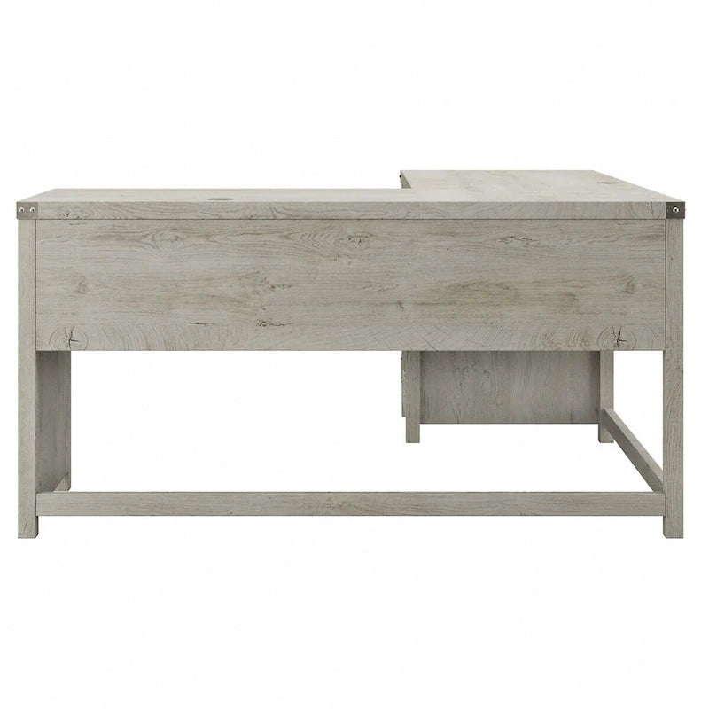 60W L Shaped Desk with Storage Cabinet