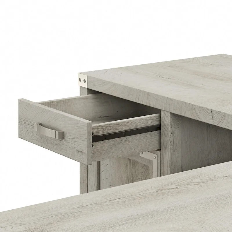 60W L Shaped Desk with Storage Cabinet