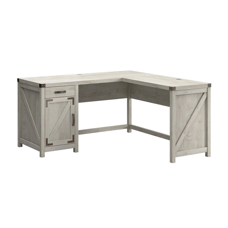 60W L Shaped Desk with Storage Cabinet