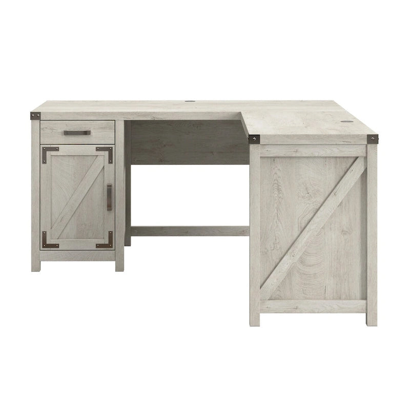 60W L Shaped Desk with Storage Cabinet