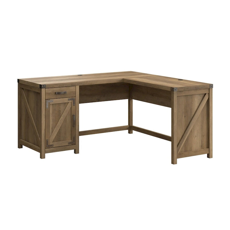 60W L Shaped Desk with Storage Cabinet