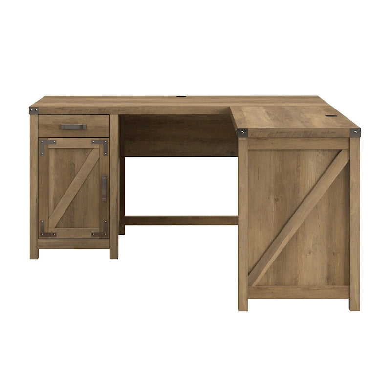 60W L Shaped Desk with Storage Cabinet