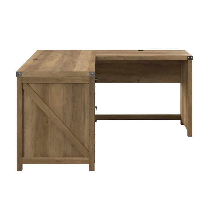 60W L Shaped Desk with Storage Cabinet